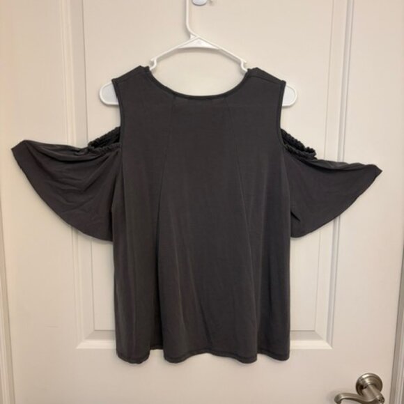 Gray Cold Shoulder Top - Picture 3 of 3